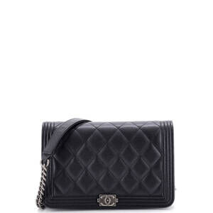 Chanel Boy Wallet on Chain Quilted Caviar